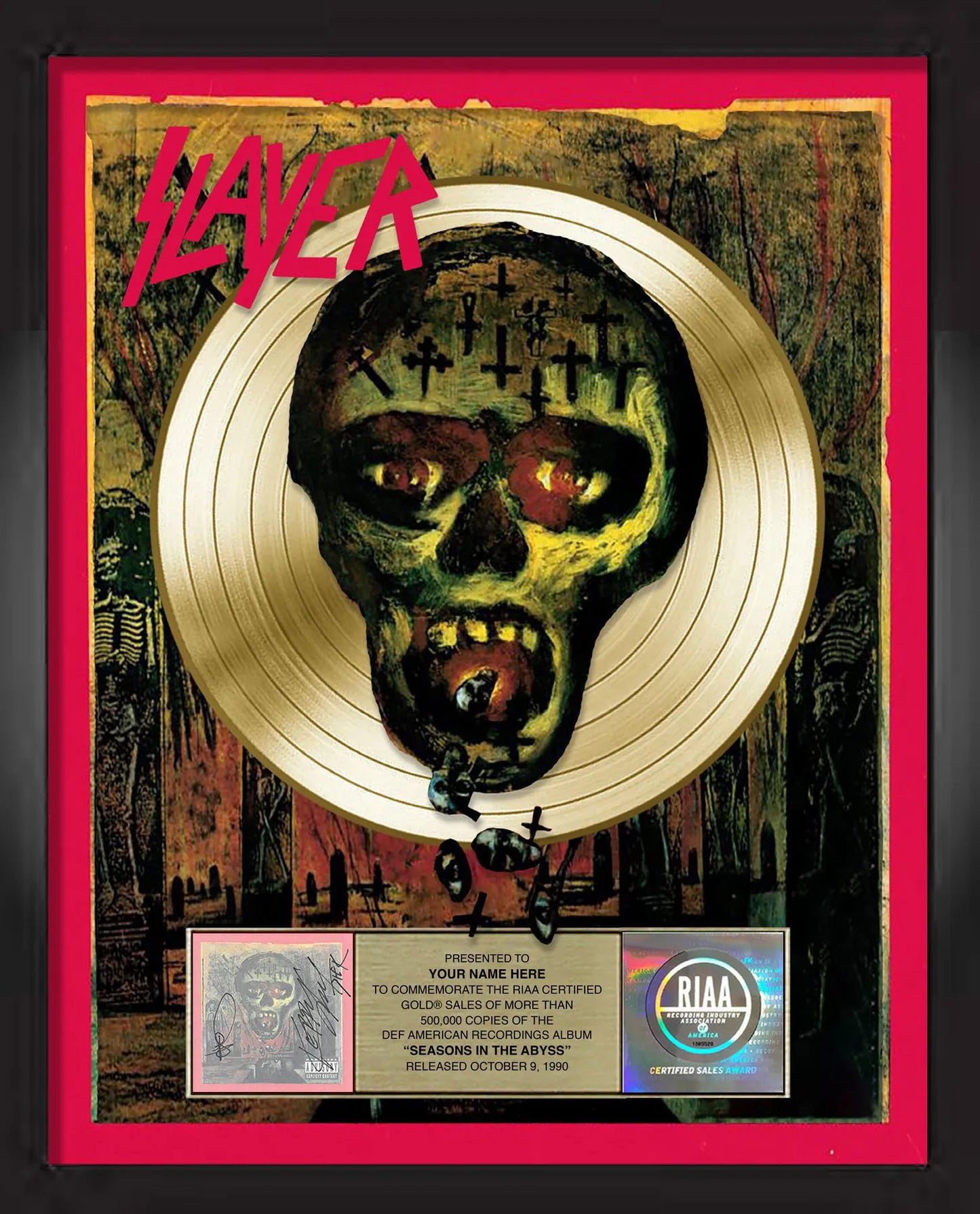 Seasons In The Abyss Album Plaque
