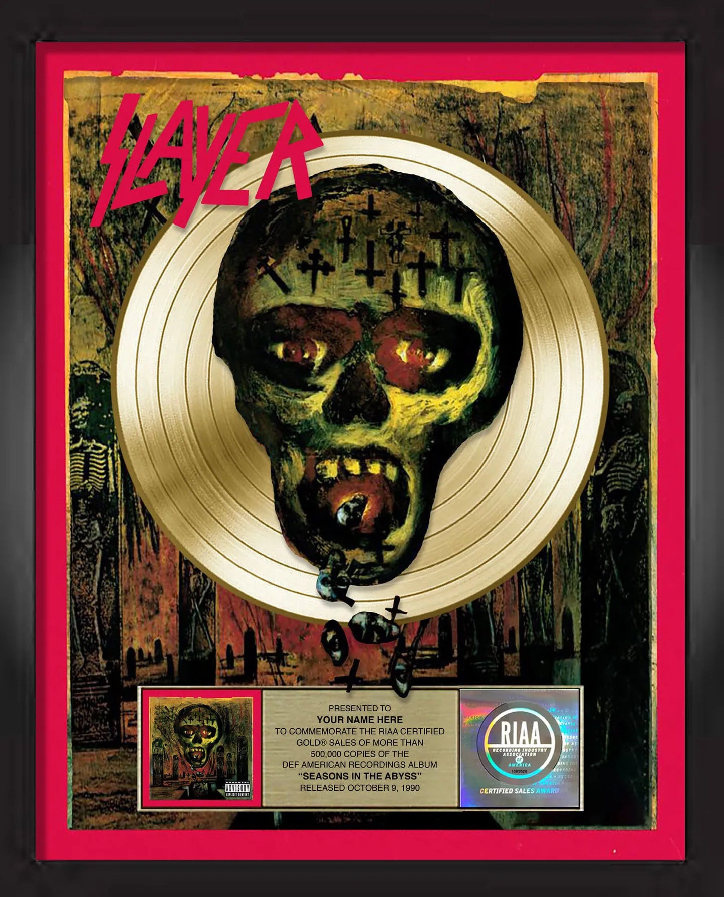 Seasons In The Abyss Album Plaque