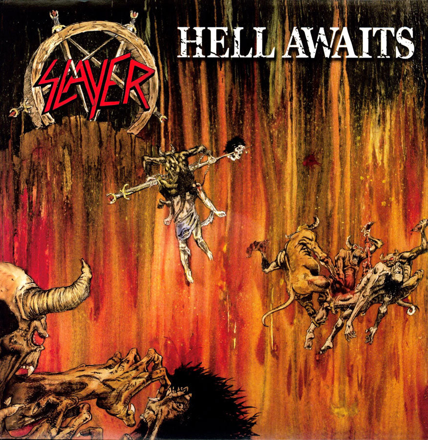Portada oficial de Hell Awaits, de Slayer, publicada en 1985