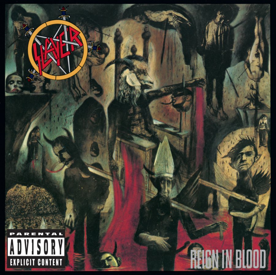 Portada oficial de Reign in Blood, de Slayer, publicada en 1986