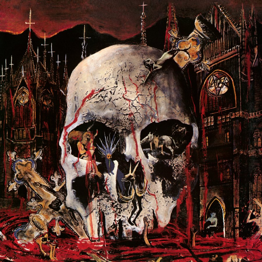 Portada oficial de South of Heaven, de Slayer, publicada en 1988